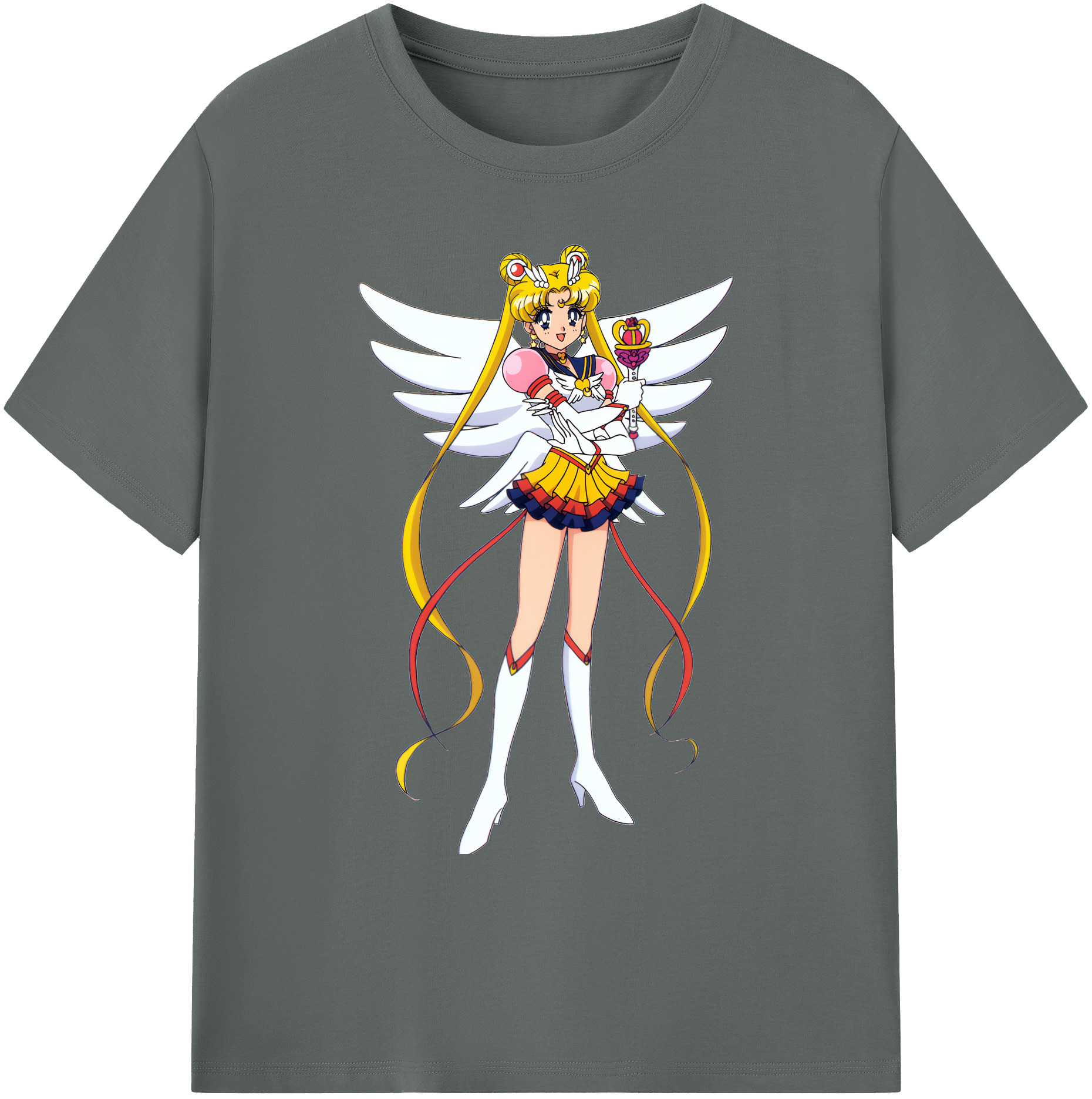 （画像用） 美少女戦士セーラームーン 月野 うさぎ つきの うさぎ Sailor Moon Tsukino Usagi 綿100％ メンズ半袖Tシャツ｜肌触りやわらか＆通気性